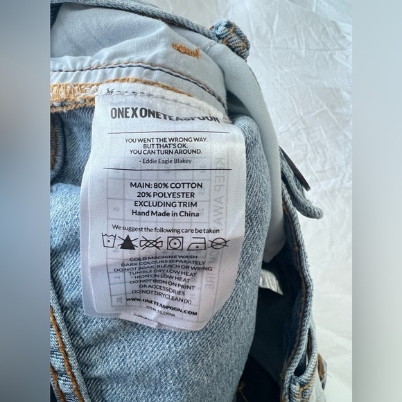 One Teaspoon | Women’s 26 Chargers Button Fly Jean Shorts Distressed Relaxed - Picture 5 of 8